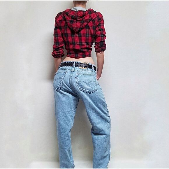 VINTAGE 1991 Levi's 550 Light Wash Distressed Trashed High Rise Grunge Jeans - Picture 4 of 16